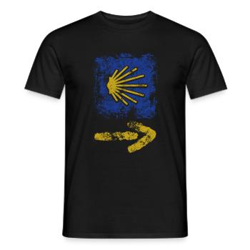 Buen Camino - Camino de Santiago - Pilgrimage - Santiago - Men's T-Shirt - black - Front - AI Model Male 178 light (178cm)