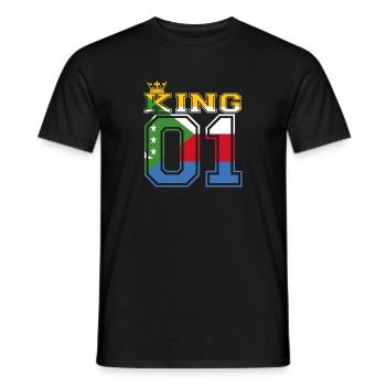 country partner king 01 prince Comoros - Men's T-Shirt - black - Front - AI Model Male 178 light (178cm)