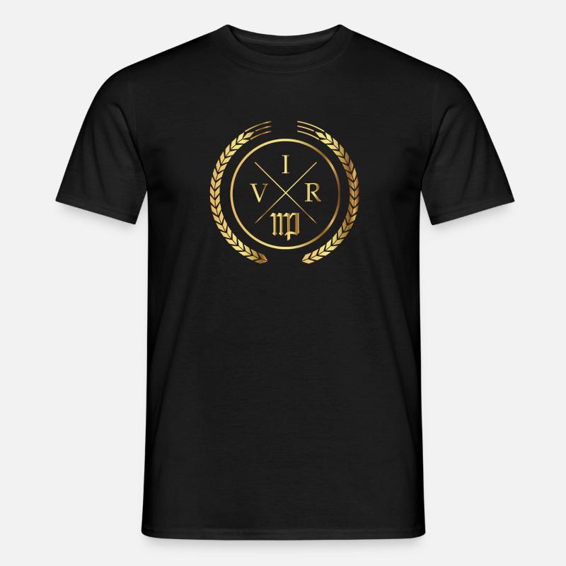 Jungfrau Sternzeichen | "VIR" männliche Version - Männer T-Shirt - Schwarz