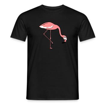 essen trinken beugen unten flamingo clipart comic - Männer T-Shirt - Schwarz - Vorne - AI Model Male 178 light (178cm)