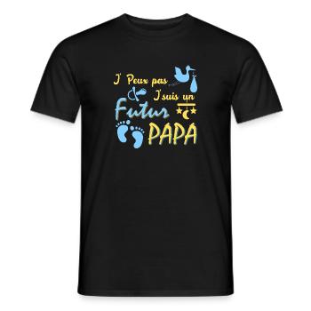 J'peux pas j'suis un futur Papa - T-shirt homme - noir - Devant - AI Model Male 178 light (178cm)