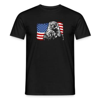 Aigle à tête blanche ADLER Amérique Drapeau Wilsigns - T-shirt homme - noir - Devant - AI Model Male 178 light (178cm)