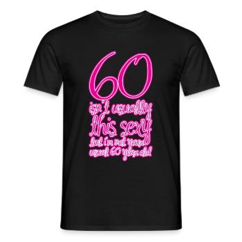 60 n’est généralement pas aussi sexy 1 - T-shirt homme - noir - Devant - AI Model Male 178 light (178cm)