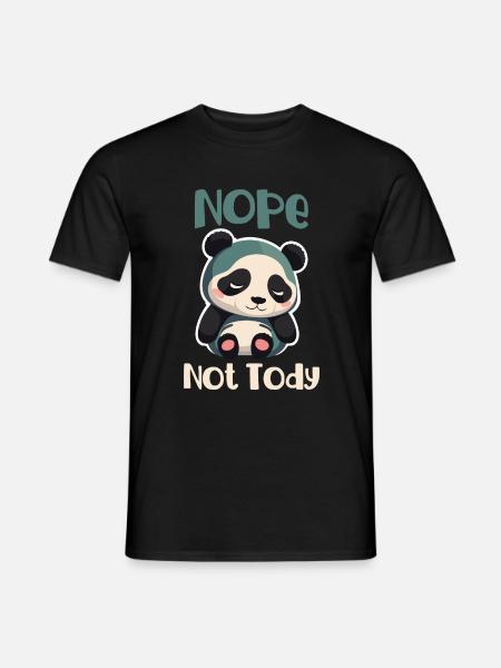 Nope Not Today Schlafender Panda - Männer T-Shirt - Schwarz