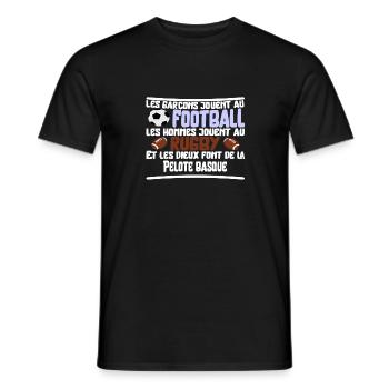 Les dieux Pelote basque cadeau - T-shirt homme - noir - Devant - AI Model Male 178 light (178cm)