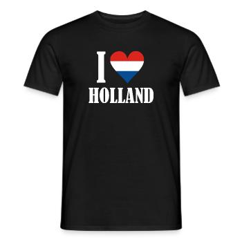 J'AIME LA HOLLANDE - T-shirt homme - noir - Devant - AI Model Male 178 light (178cm)