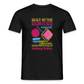 80er Old School Mottoparty Achtziger - Männer T-Shirt - Schwarz - Vorne - AI Model Male 178 light (178cm)