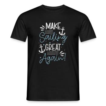 Sailboat Captain Ocean Cruise - Men's T-Shirt - black - Front - AI Model Male 178 light (178cm)