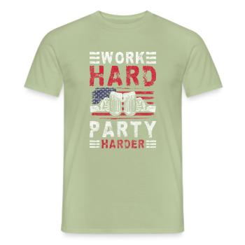 Fête Schlager Boire - T-shirt homme - vert sauge - Devant - AI Model Male 178 light (178cm)