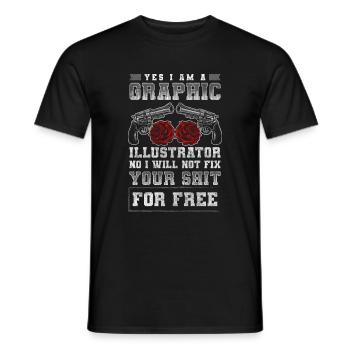 Designer Hobby Painter Design - Men's T-Shirt - black - Front - AI Model Male 178 light (178cm)