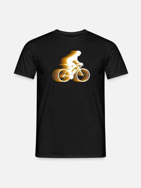 Lightning Bicycle Ride - cyclist with fire effect - Men's T-Shirt - black