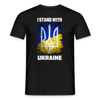 I stand with Ukraine - Männer T-Shirt - Schwarz - Vorne - AI Model Male 178 light (178cm)