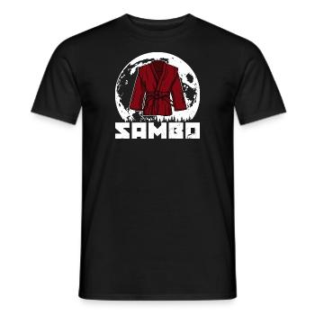 Sambo martial artists wrestling Russian martial art - Men's T-Shirt - black - Front - AI Model Male 178 light (178cm)
