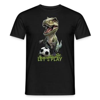 Fußball Dinosaurier Fußballspieler Trex T-Rex - Männer T-Shirt - Schwarz - Vorne - AI Model Male 178 light (178cm)