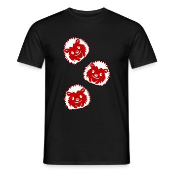 Hérisson Bande Dessinée Mignon - T-shirt homme - noir - Devant - AI Model Male 178 light (178cm)
