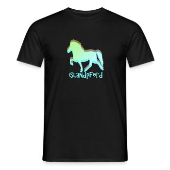 Icelandic Horse: Islandpferd Pferd Pony Merch - Männer T-Shirt - Schwarz - Vorne - AI Model Male 178 light (178cm)