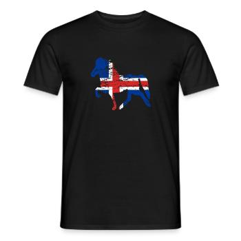 Icelandic Horse: Islandpferd Pferd Pony Merch - Männer T-Shirt - Schwarz - Vorne - AI Model Male 178 light (178cm)