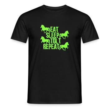 Icelandic Horse: Islandpferd Pferd Pony Merch - Männer T-Shirt - Schwarz - Vorne - AI Model Male 178 light (178cm)