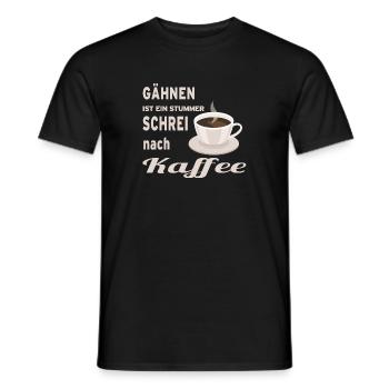Gähnen ist ein stiller Schrei nach Kaffee - Männer T-Shirt - Schwarz - Vorne - AI Model Male 178 light (178cm)