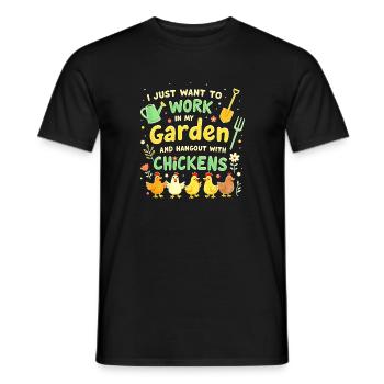 T Shirt Garden Chickens - Men's T-Shirt - black - Front - AI Model Male 178 light (178cm)