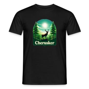 Cherusci – Fierté des bois - T-shirt homme - noir - Devant - AI Model Male 178 light (178cm)