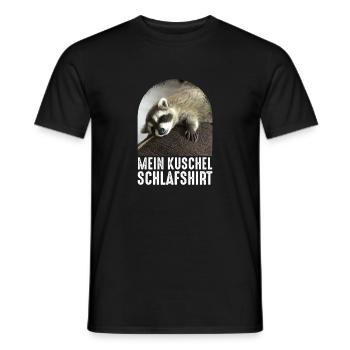 Mein kuschel Schlafshirt Affee Waschbär - Männer T-Shirt - Schwarz - Vorne - AI Model Male 178 light (178cm)