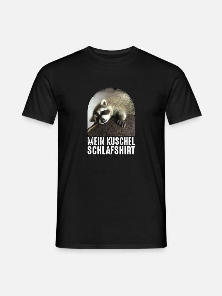 Mein kuschel Schlafshirt Affee Waschbär - Männer T-Shirt - Schwarz