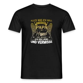 Tout ce que je veux, c’est que mon papa soit au ciel - T-shirt homme - noir - Devant - AI Model Male 178 light (178cm)