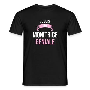 je suis une Monitrice - T-shirt homme - noir - Devant - AI Model Male 178 light (178cm)