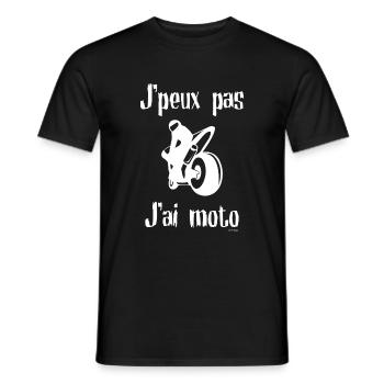 j peux pas j ai moto - T-shirt homme - noir - Devant - AI Model Male 178 light (178cm)