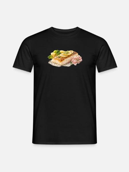 Lemon Dill Salmon Fillet - Men's T-Shirt - black