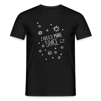 i need more space - Men's T-Shirt - black - Front - AI Model Male 178 light (178cm)
