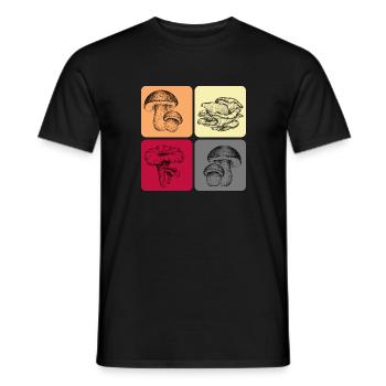 Champignons Connaisseurs de champignons Saison des champignons Cueilleurs de champignons - T-shirt homme - noir - Devant - AI Model Male 178 light (178cm)
