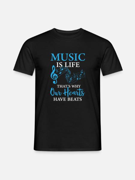 Music Is Life - Männer T-Shirt - Schwarz