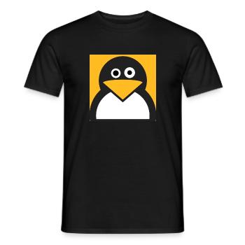 Linux Penguin - Men's T-Shirt - black - Front - AI Model Male 178 light (178cm)