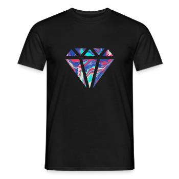 Simple colorful diamond design / symbol - Men's T-Shirt - black - Front - AI Model Male 178 light (178cm)