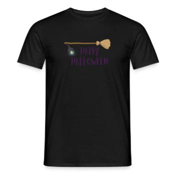 Broom Happy Halloween 2 - Men's T-Shirt - black - Front - AI Model Male 178 light (178cm)