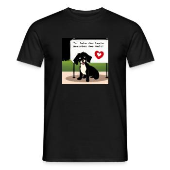 Bestes Herrchen der Welt - Männer T-Shirt - Schwarz - Vorne - AI Model Male 178 light (178cm)