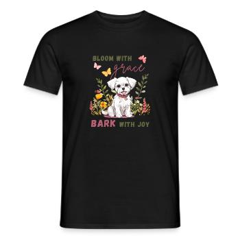 Fleurir avec grâce, écorcer de joie - Maltais pour toujours - T-shirt homme - noir - Devant - AI Model Male 178 light (178cm)