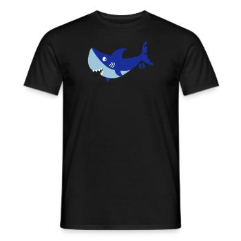 Shark - shark - shark (3 c) - Men's T-Shirt - black - Front - AI Model Male 178 light (178cm)