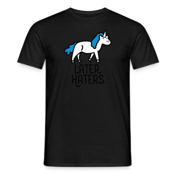 Later Haters (Unicorn) - Men's T-Shirt - black - Front - AI Model Male 178 light (178cm)