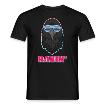 Ravin' Raving DJ Rabe - T-shirt homme - noir - Devant - AI Model Male 178 light (178cm)