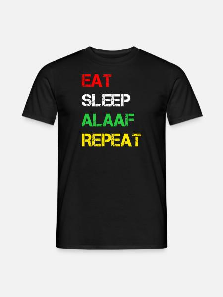 Eat Sleep Alaaf Repeat | Karneval Köln Feiern - Männer T-Shirt - Schwarz