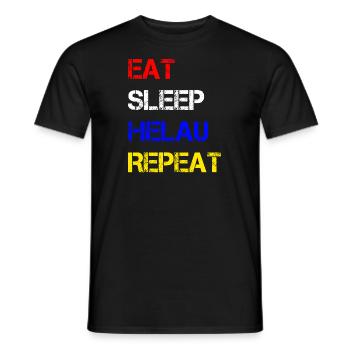 Eat Sleep Helau Repeat | Celebrate Carnival Mainz - Men's T-Shirt - black - Front - AI Model Male 178 light (178cm)