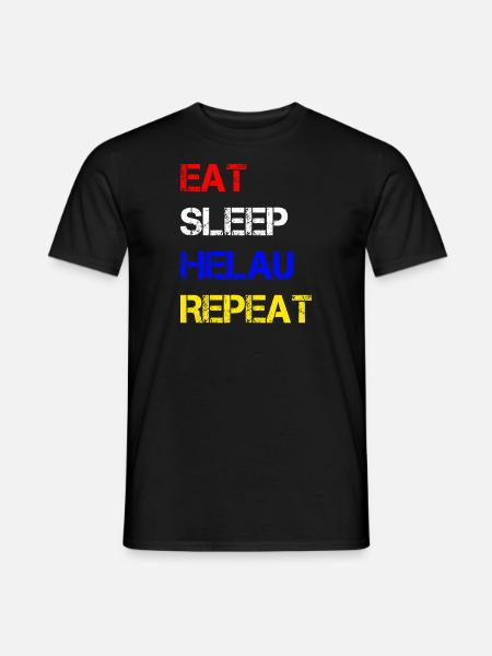 Eat Sleep Helau Repeat | Fastnacht Mainz Feiern - Männer T-Shirt - Schwarz