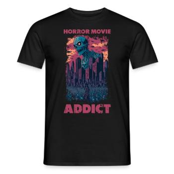 Zombie Illustration Horror Movie Fan Design - Men's T-Shirt - black - Front - AI Model Male 178 light (178cm)