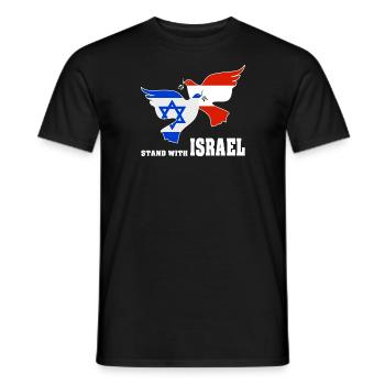 Austria Israel Doves of Peace - Men's T-Shirt - black - Front - AI Model Male 178 light (178cm)