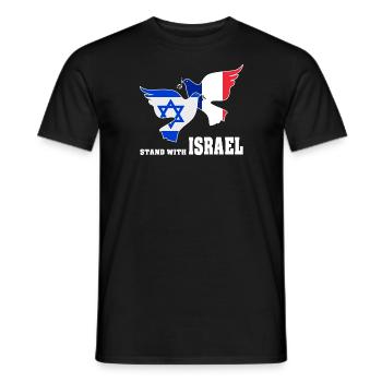 Frankreich Israel Friedenstauben - Männer T-Shirt - Schwarz - Vorne - AI Model Male 178 light (178cm)