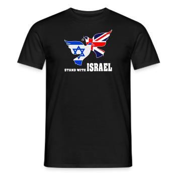 Great Britain Israel Doves of Peace - Men's T-Shirt - black - Front - AI Model Male 178 light (178cm)
