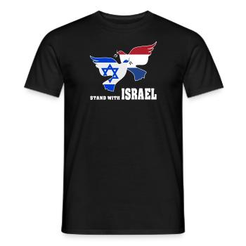 Pays-Bas Israël Colombes de la Paix - T-shirt homme - noir - Devant - AI Model Male 178 light (178cm)